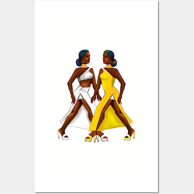 The best Gifts for black women 2022 Black is beautiful Afro queen sisters on the catwalk- women of Color, women of colour, Wall Art by Artonmytee